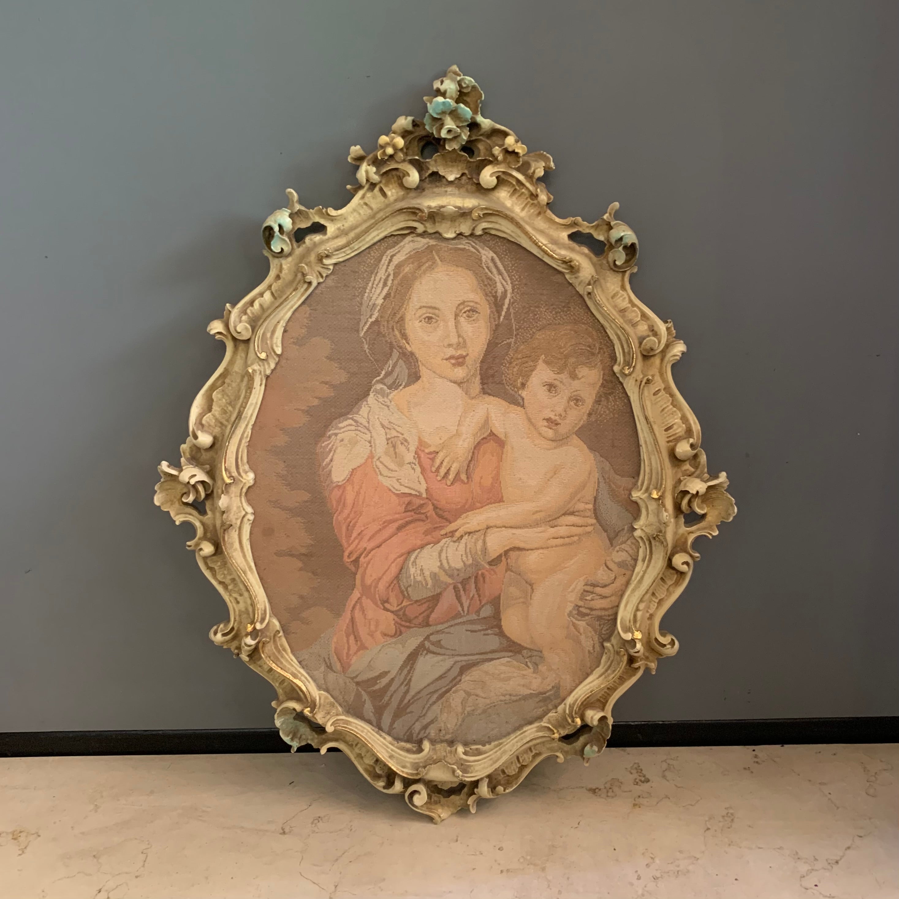 Italian Framed Portrait of Mother and Child - SOLD