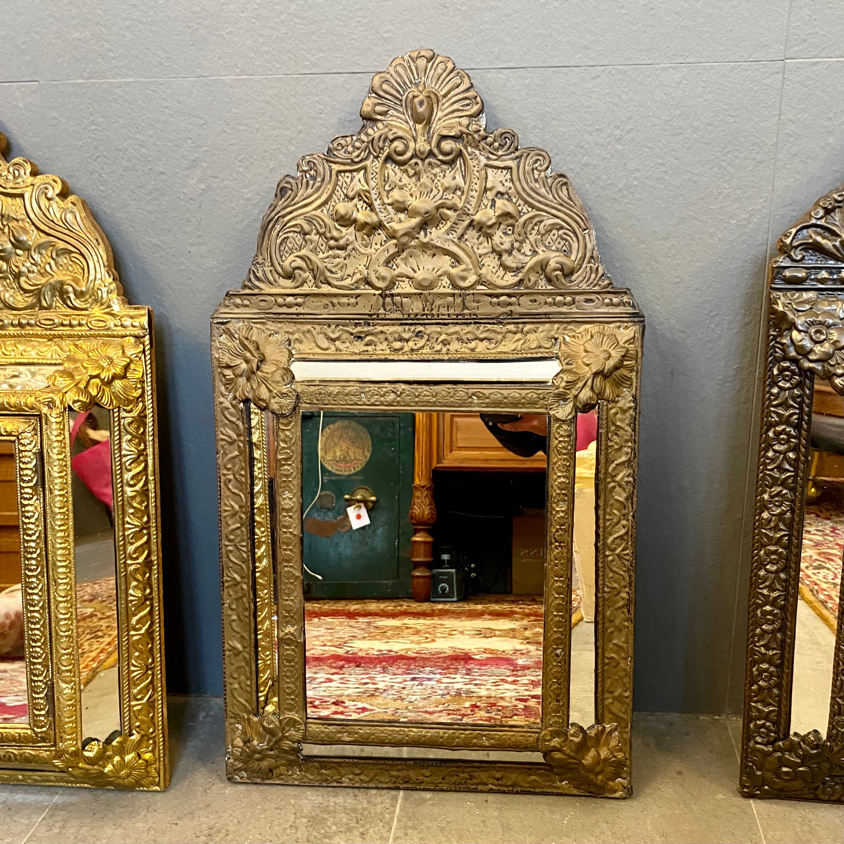 Antique Pressed Brass Mirror