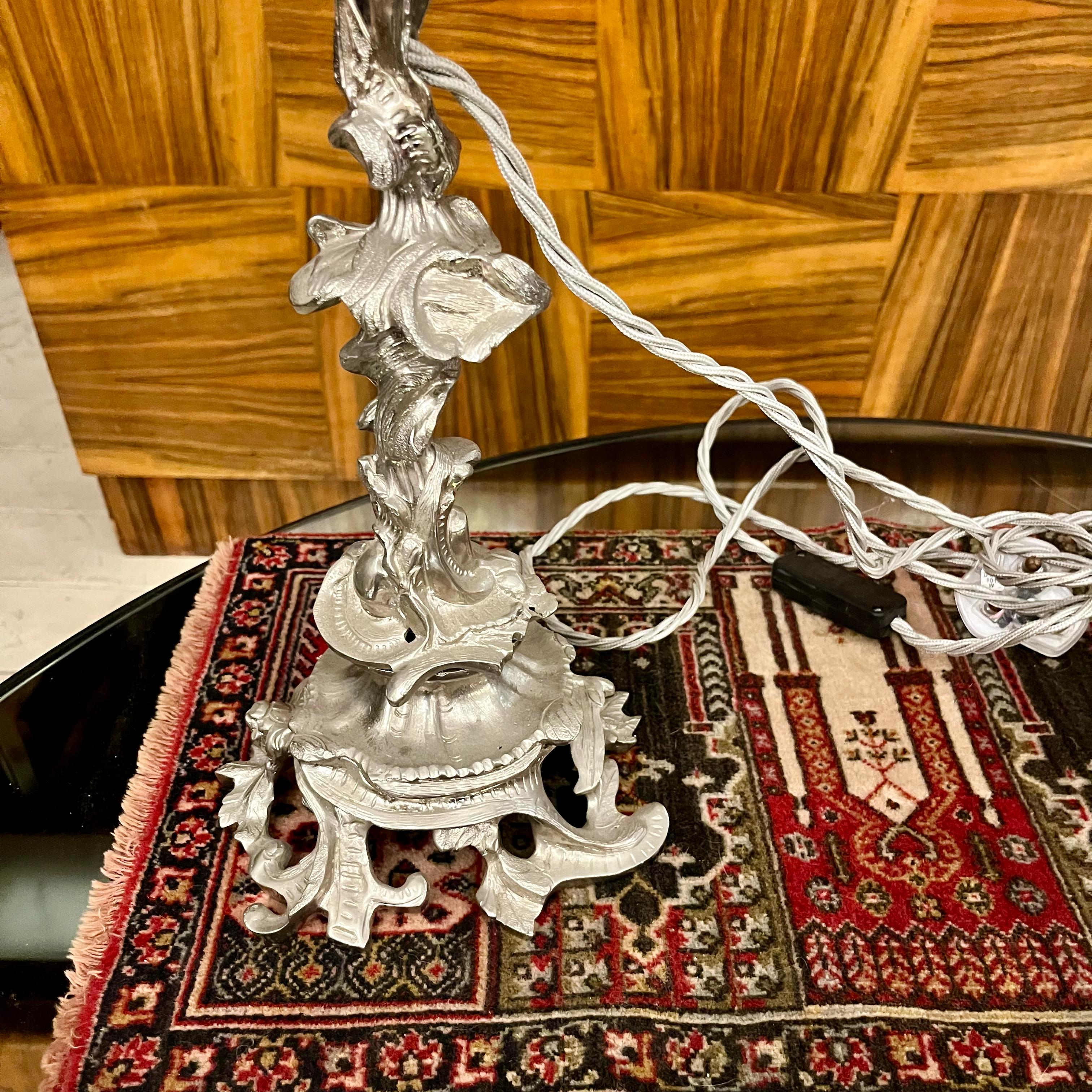 Pair of Antique Candelabras, Nickel Plated