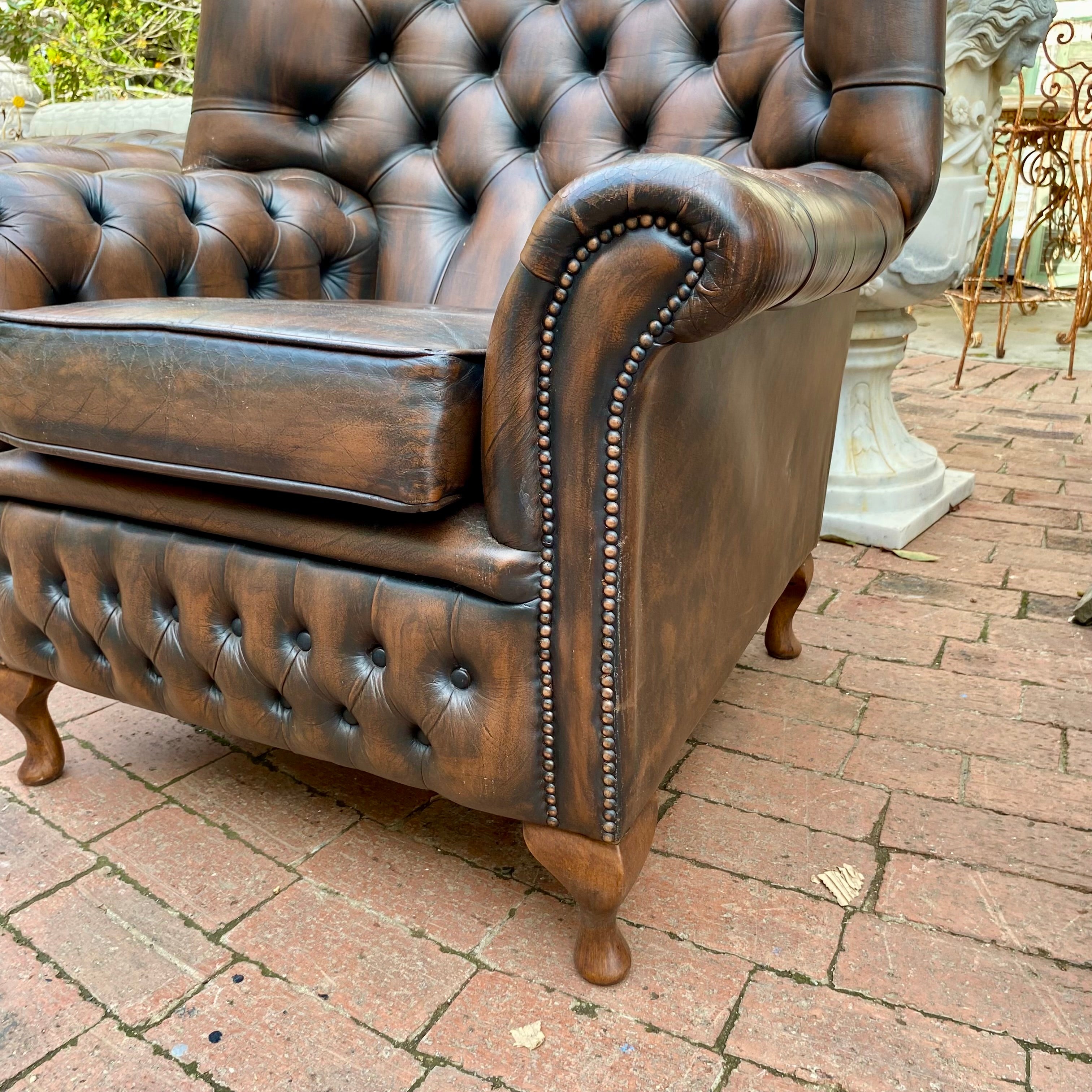 Deep Chocolate Wingback Chesterfield Armchair