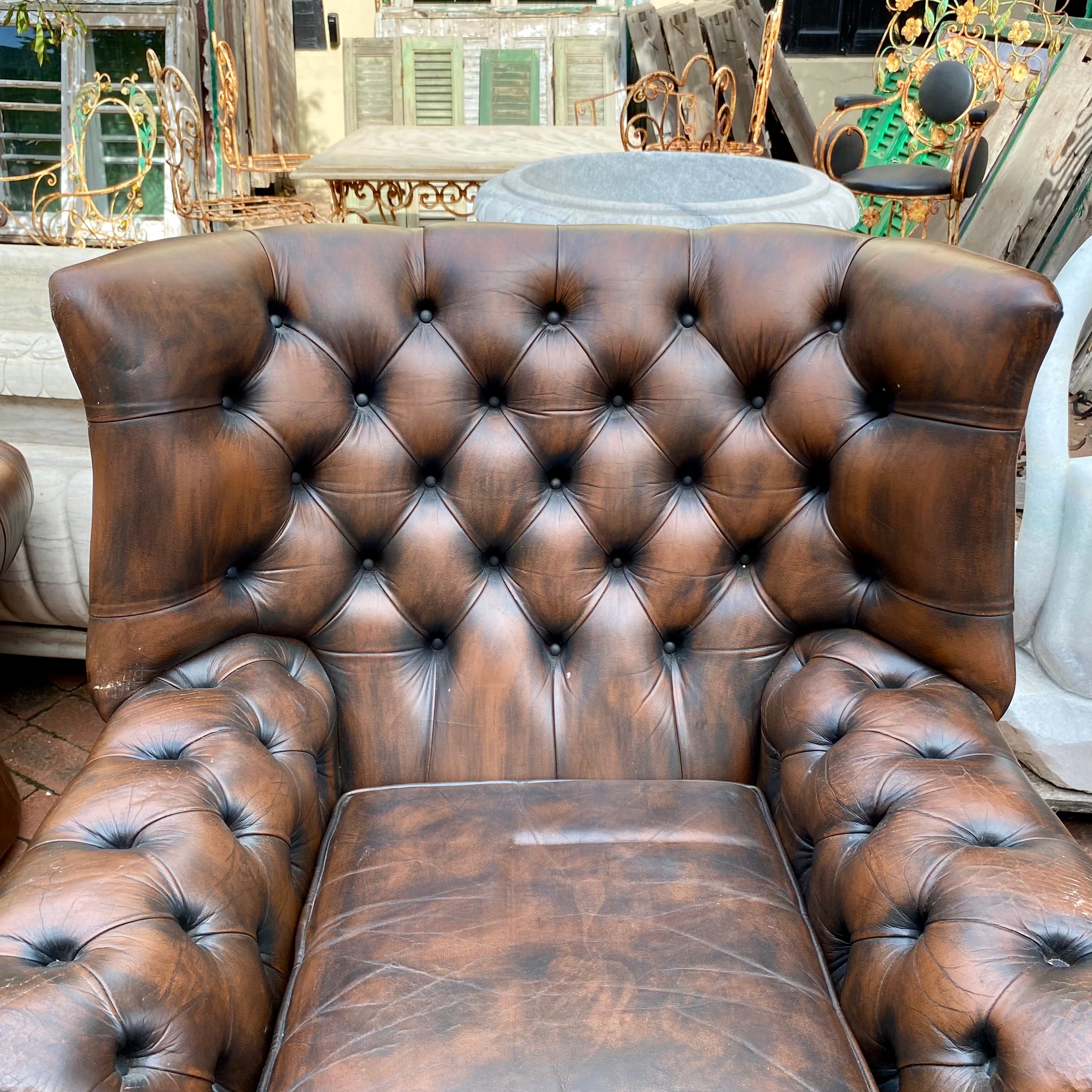 Deep Chocolate Wingback Chesterfield Armchair