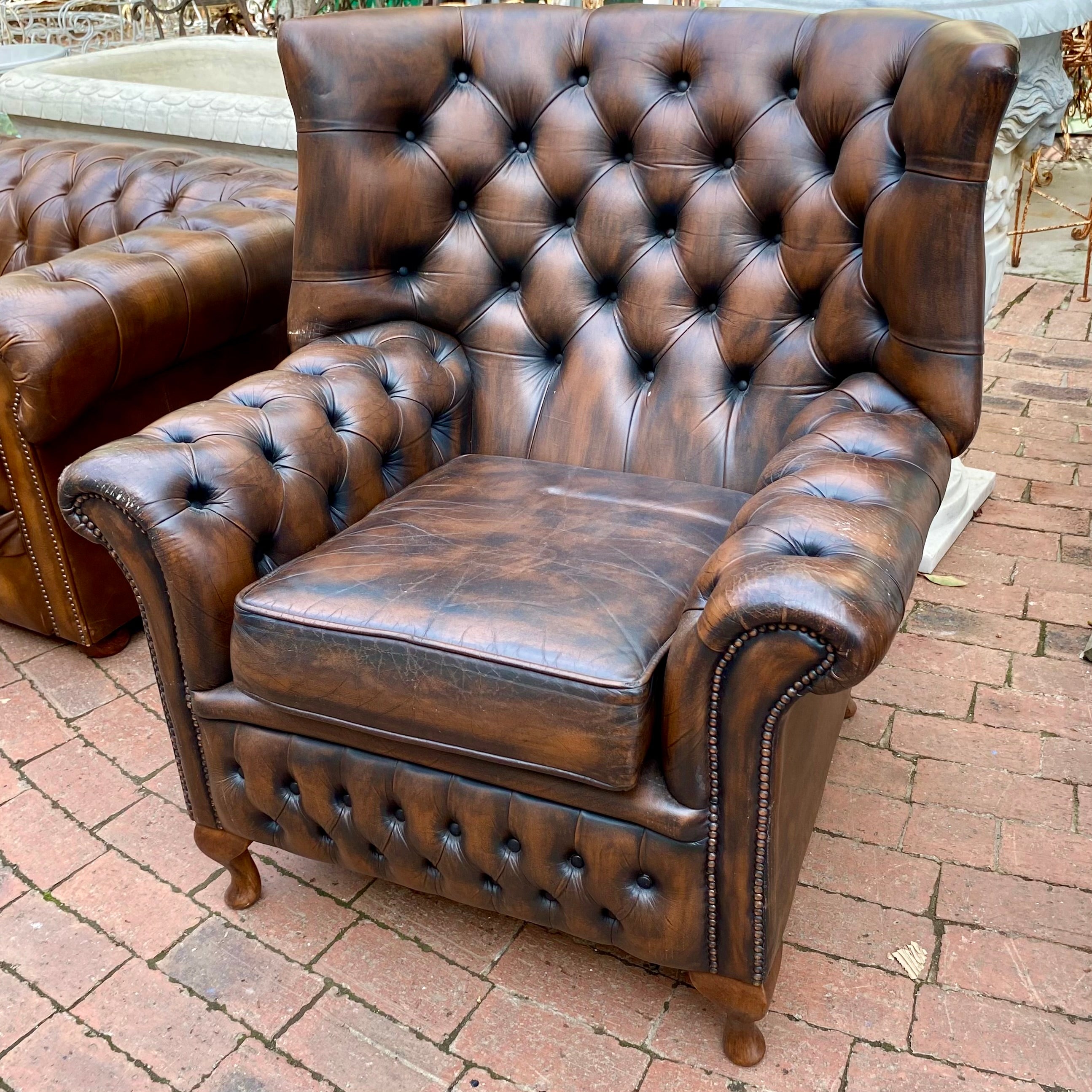 Deep Chocolate Wingback Chesterfield Armchair