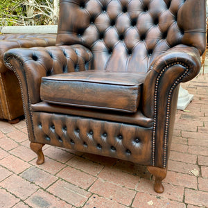 Deep Chocolate Wingback Chesterfield Armchair