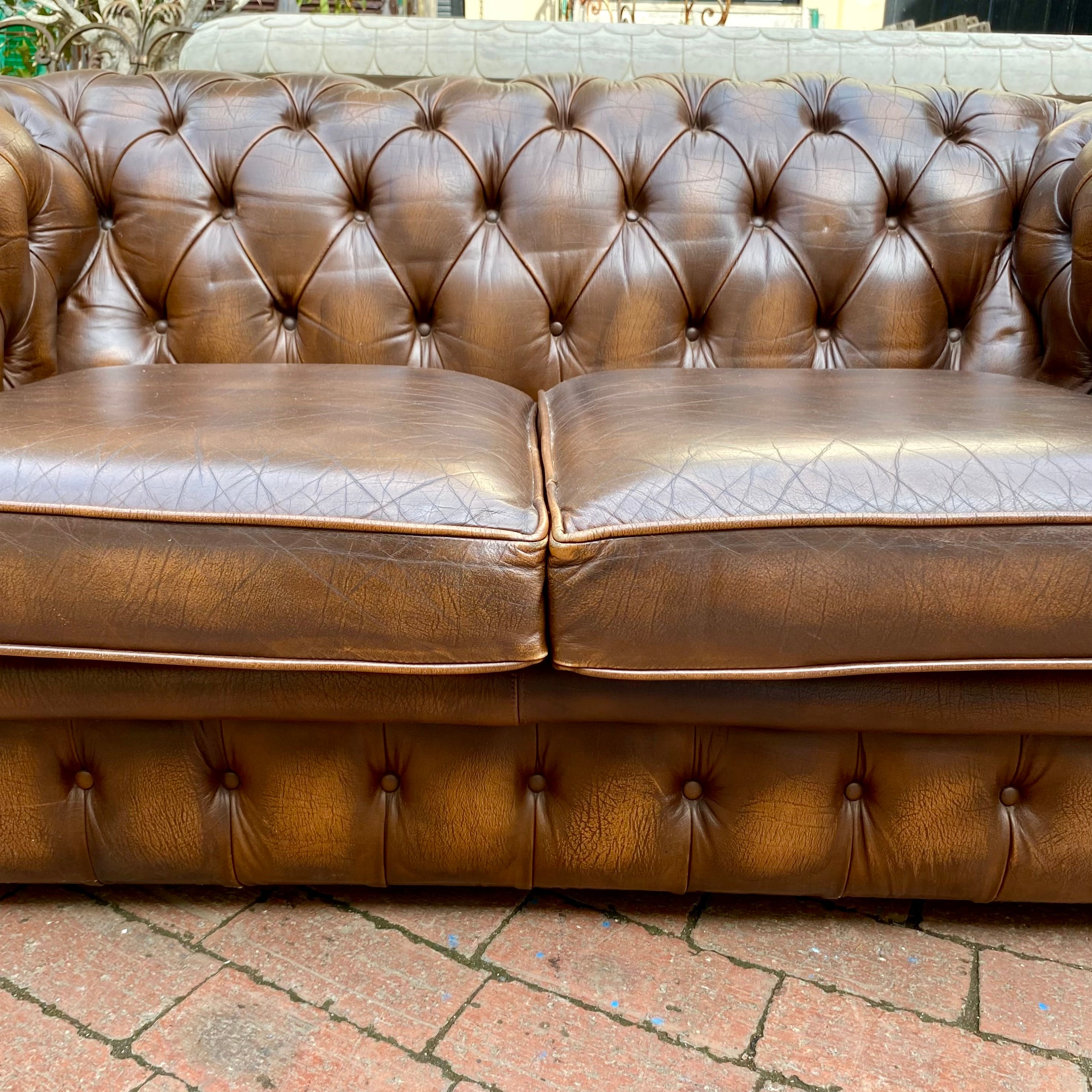 Stylish Brown Chesterfield Sofa - SOLD