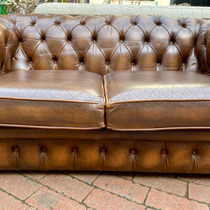 Stylish Brown Chesterfield Sofa - SOLD