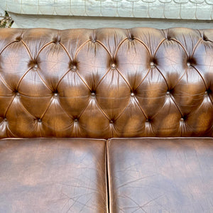 Stylish Brown Chesterfield Sofa - SOLD