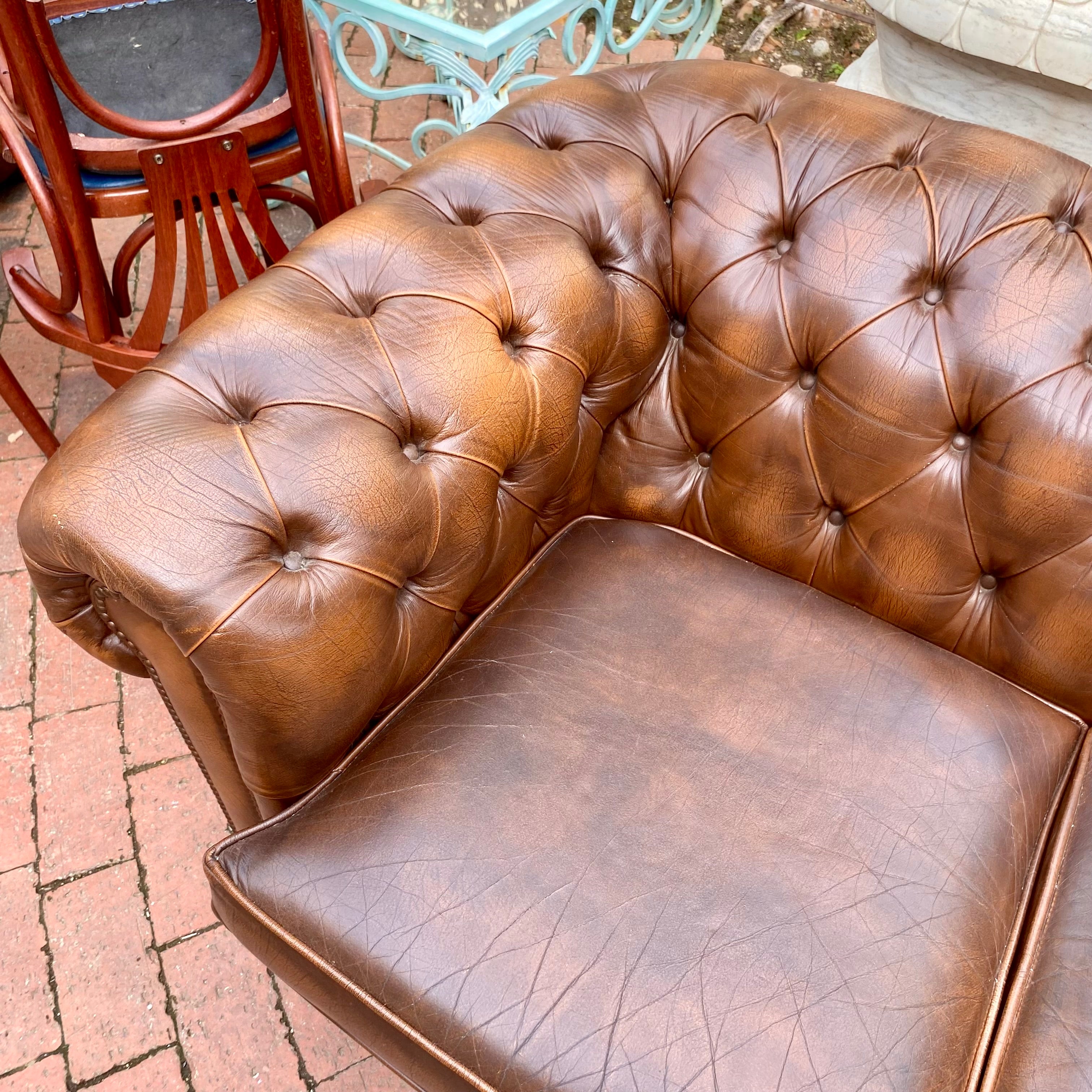 Stylish Brown Chesterfield Sofa - SOLD