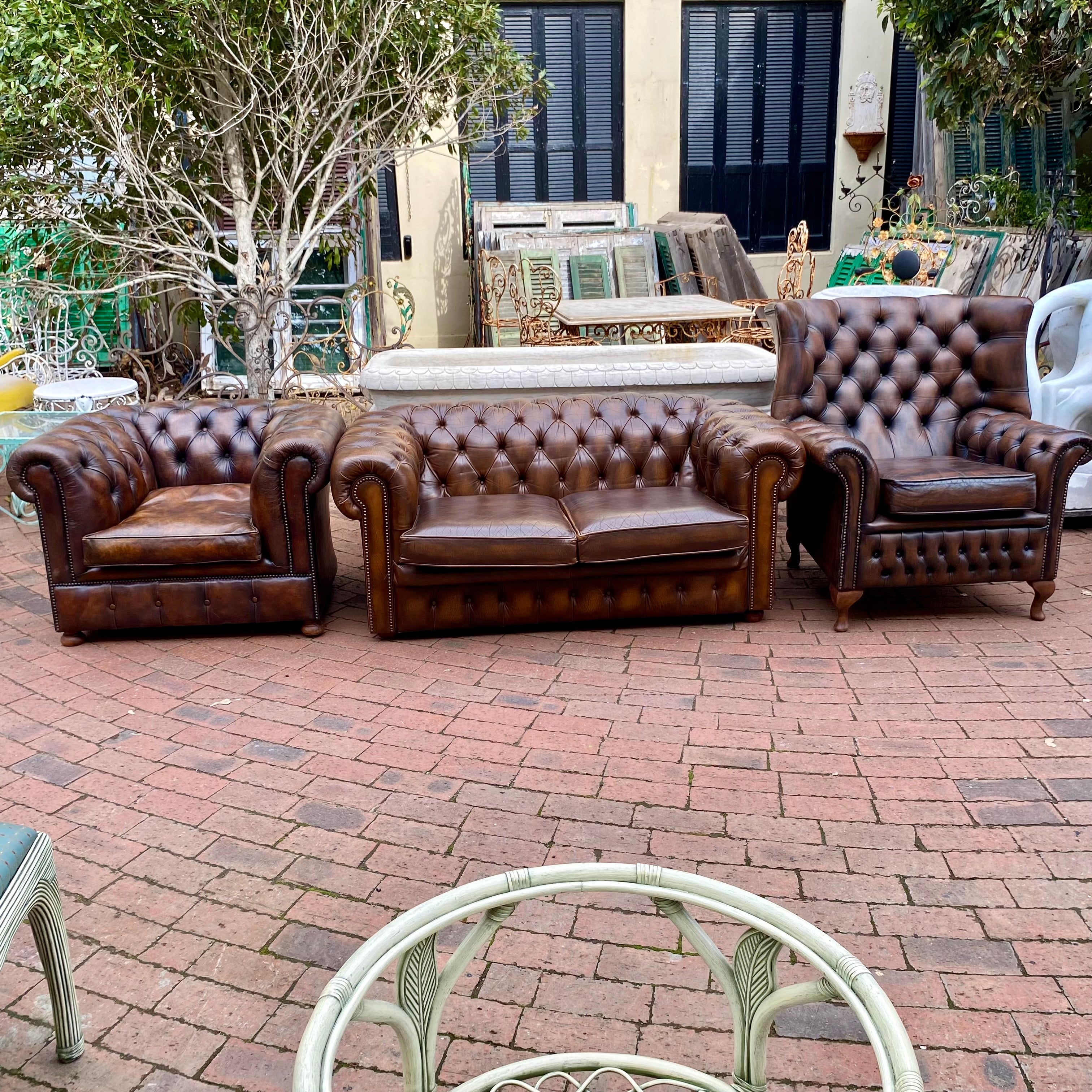 Deep Chocolate Wingback Chesterfield Armchair