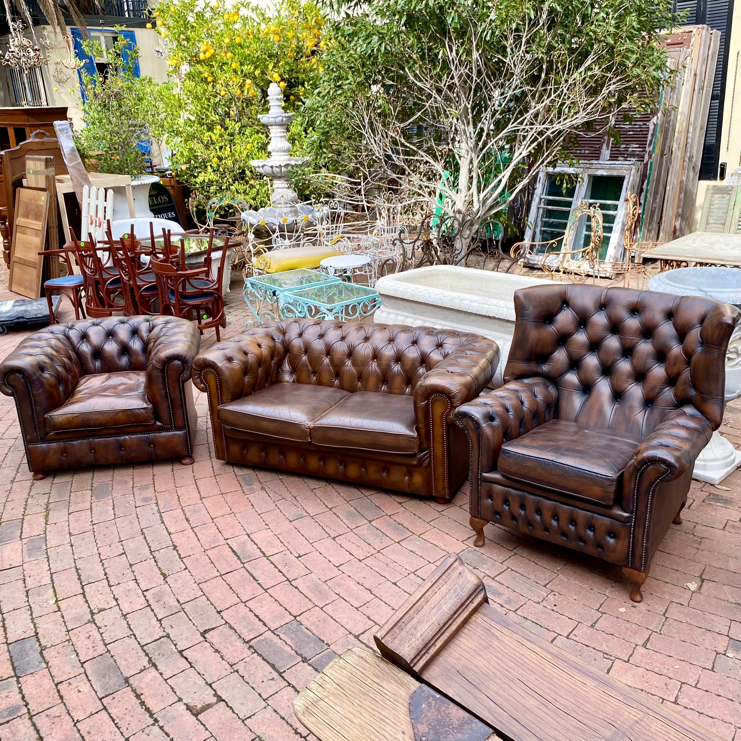 Deep Chocolate Wingback Chesterfield Armchair