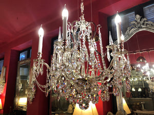 Beautiful Italian Cage Style Chandelier with Crystals