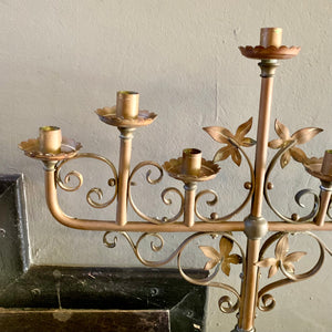 Lovely Patinated Brass Candelabra