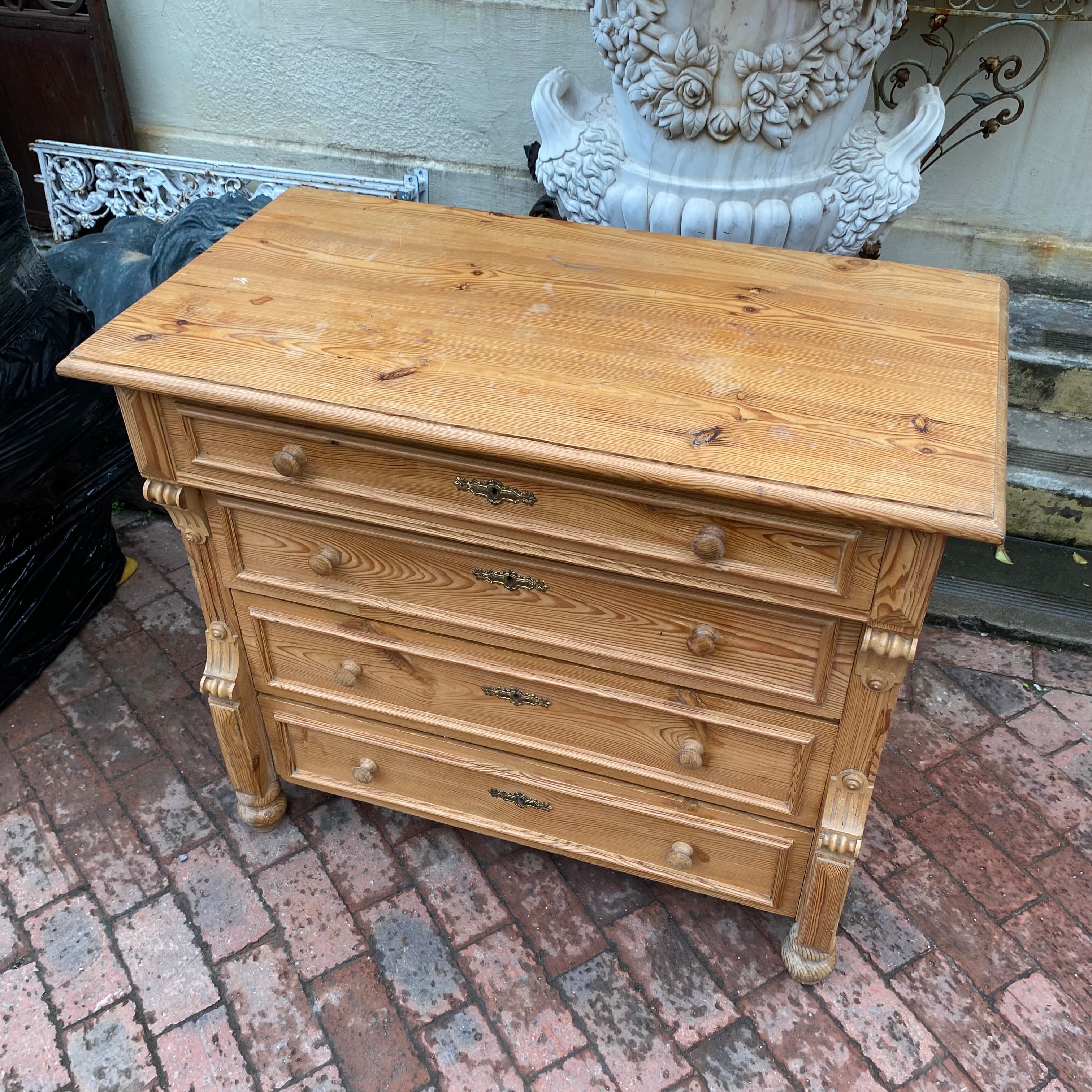 Rustic Antique Oak Chest of Drawers