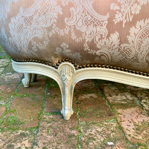 Antique French Satin Upholstery Bed Frame - DOUBLE