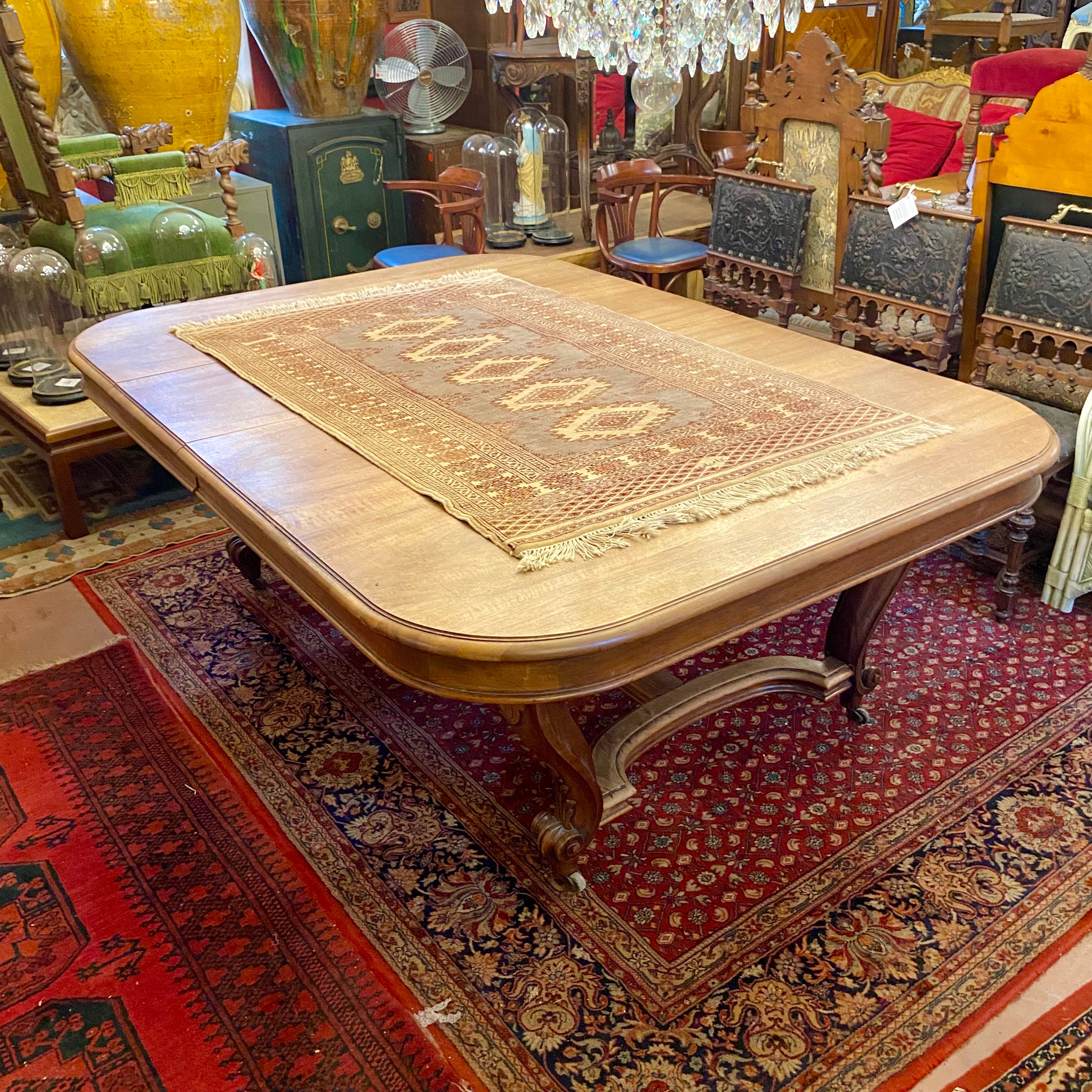 Impressive and Large Antique Walnut Extendable Dining Table