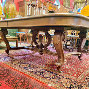 Impressive and Large Antique Walnut Extendable Dining Table