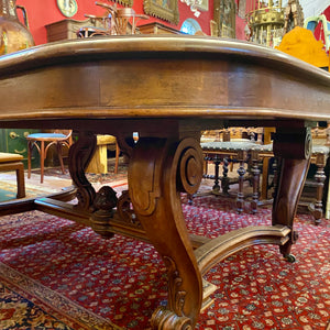 Impressive and Large Antique Walnut Extendable Dining Table