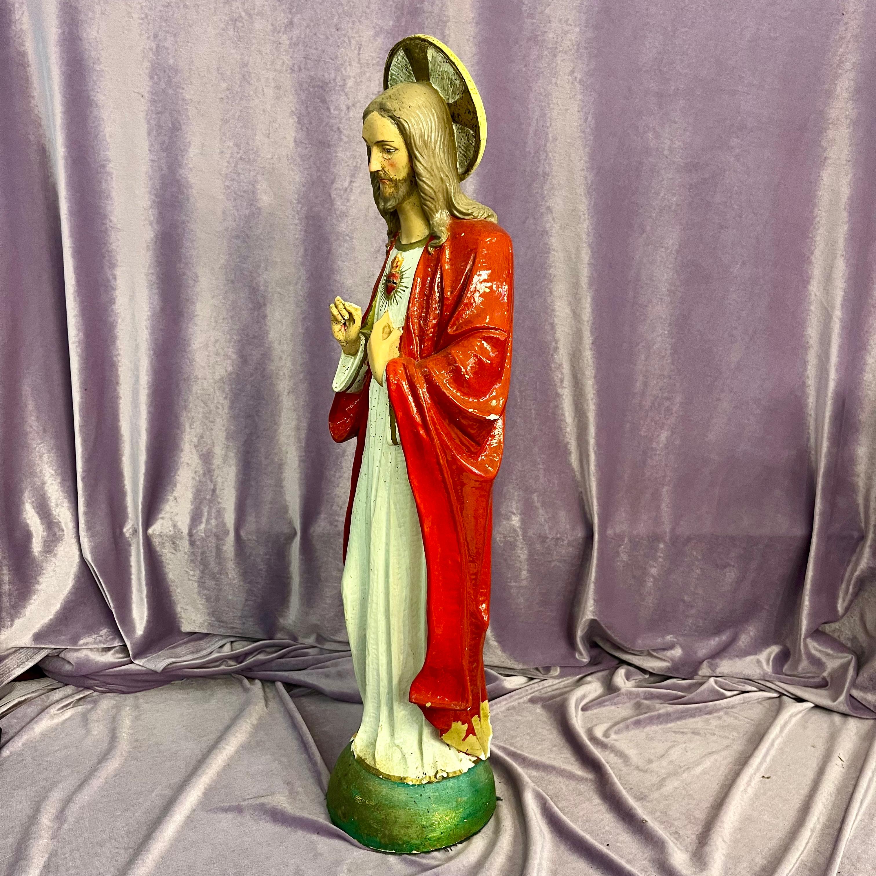 Haloed Sacred Heart of Jesus Sculpture