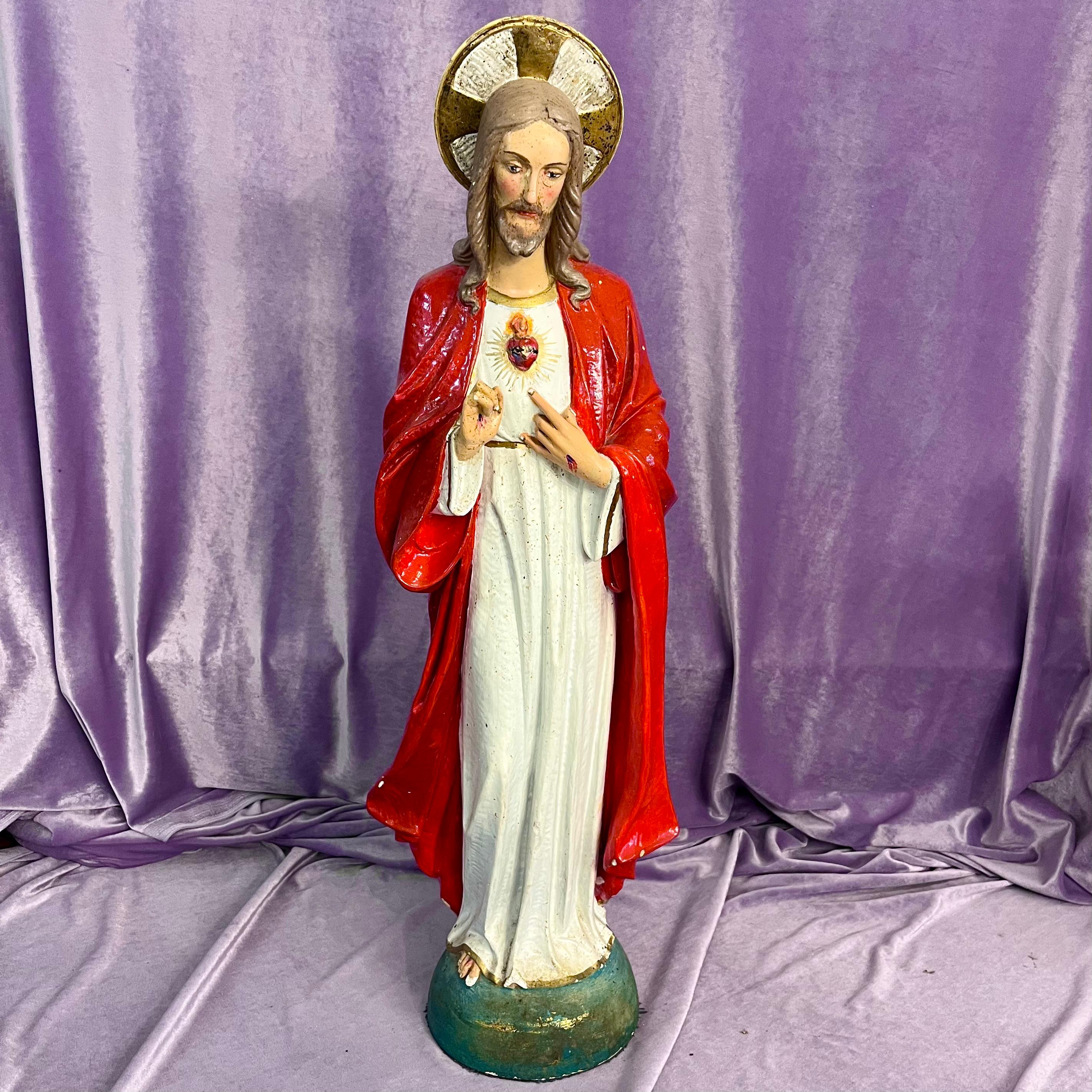 Haloed Sacred Heart of Jesus Sculpture