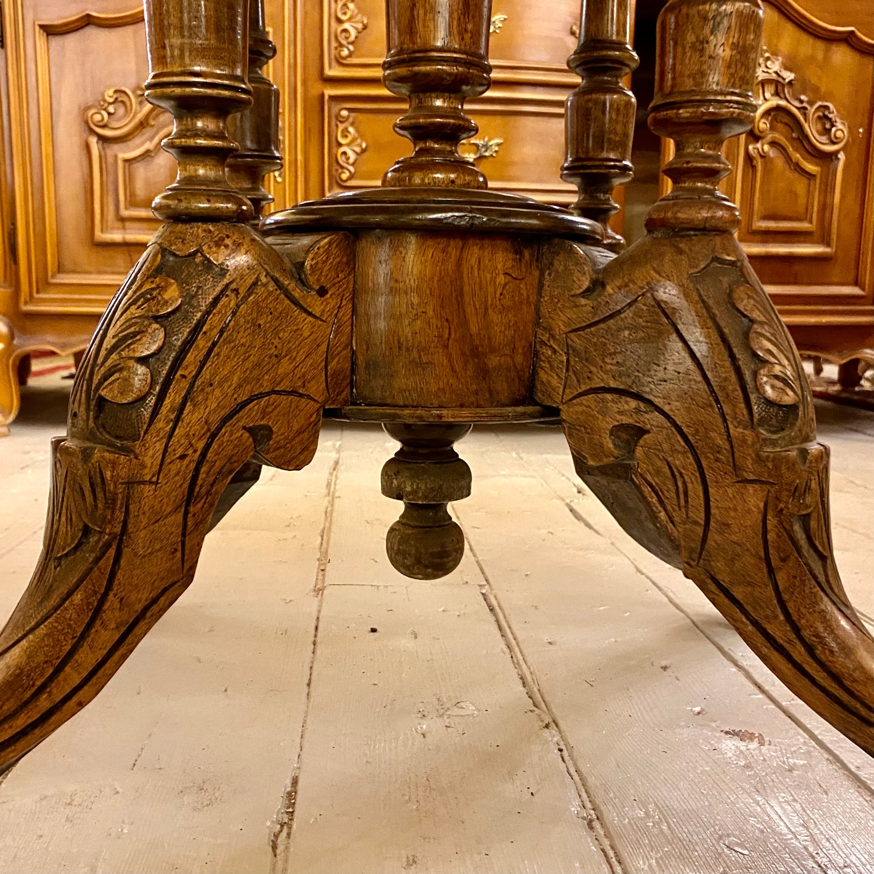 Antique Oval Burr Walnut Inlaid Dining Room Table - SOLD