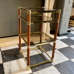 A Mid Century Brass and Glass Side Table