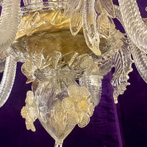 Elegant Gold Antique Murano Chandelier - SOLD