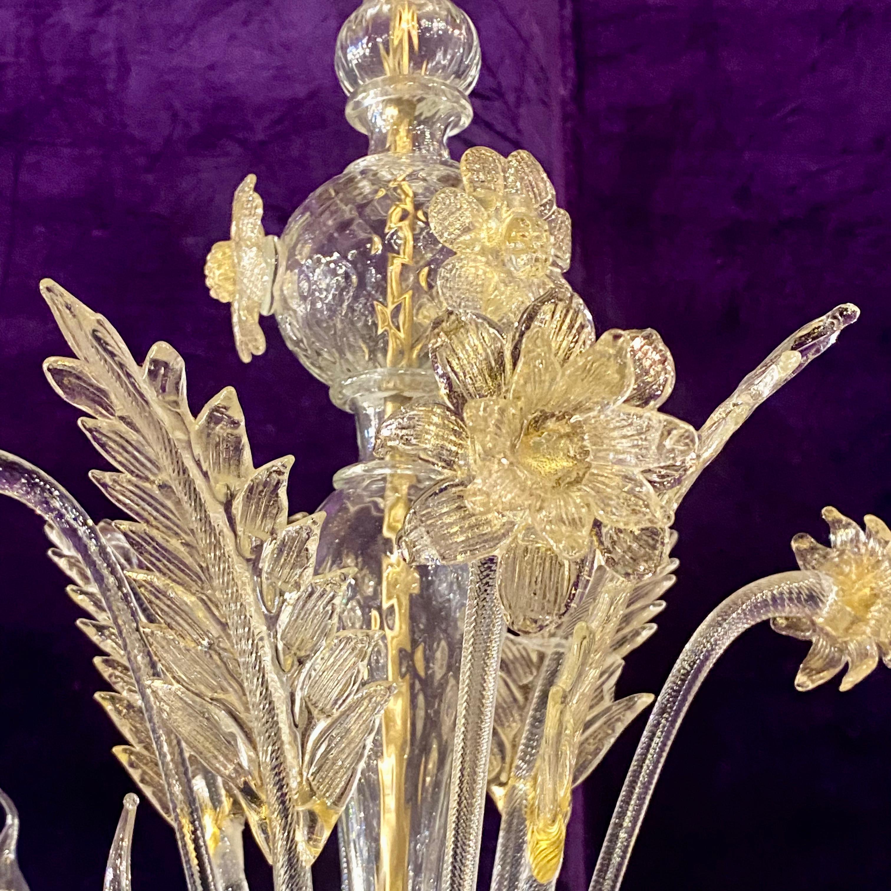 Elegant Gold Antique Murano Chandelier - SOLD