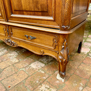 Antique French Oak Double Door Armoire - SOLD