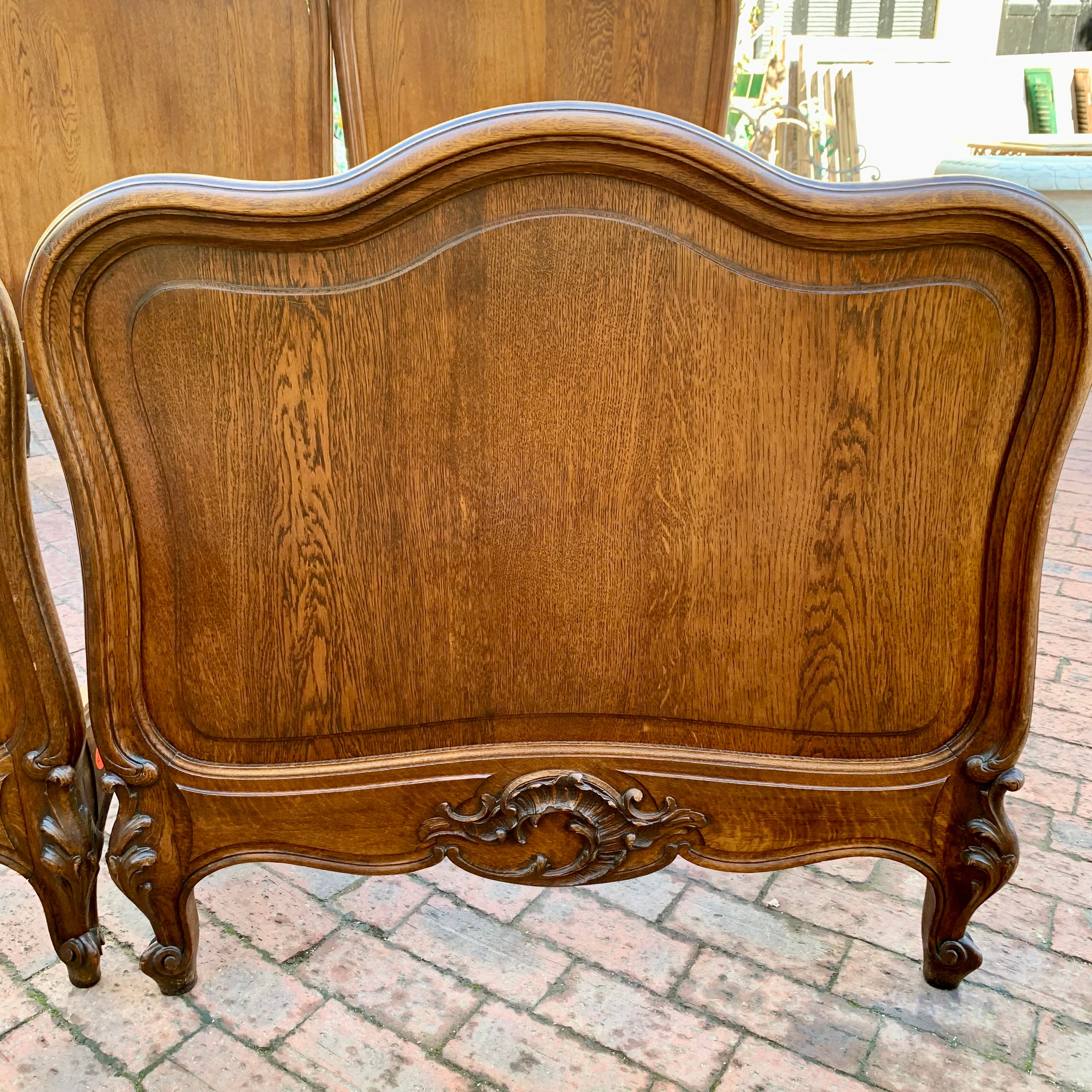 Pair of Antique Oak Single Bed Frames