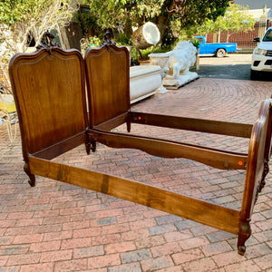 Pair of Antique Oak Single Bed Frames