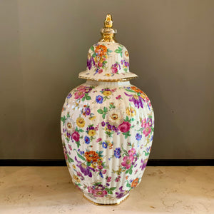 Antique Asian Floral Decorative Pot