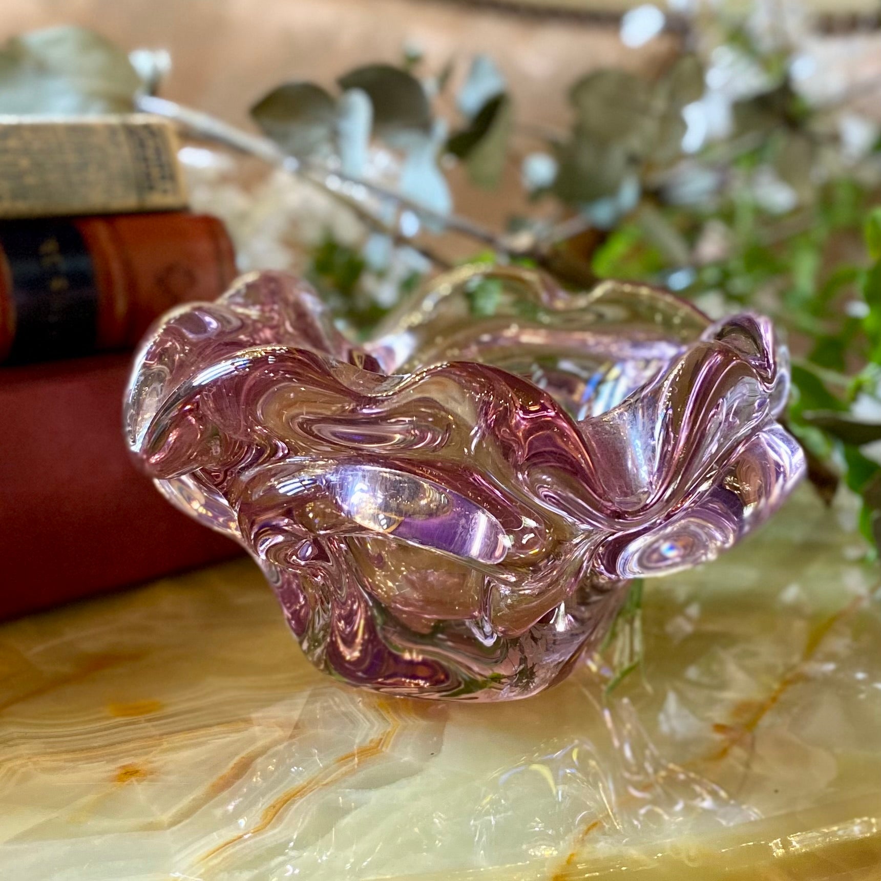 Gorgeous Lilac Blooming Murano Ashtray - SOLD