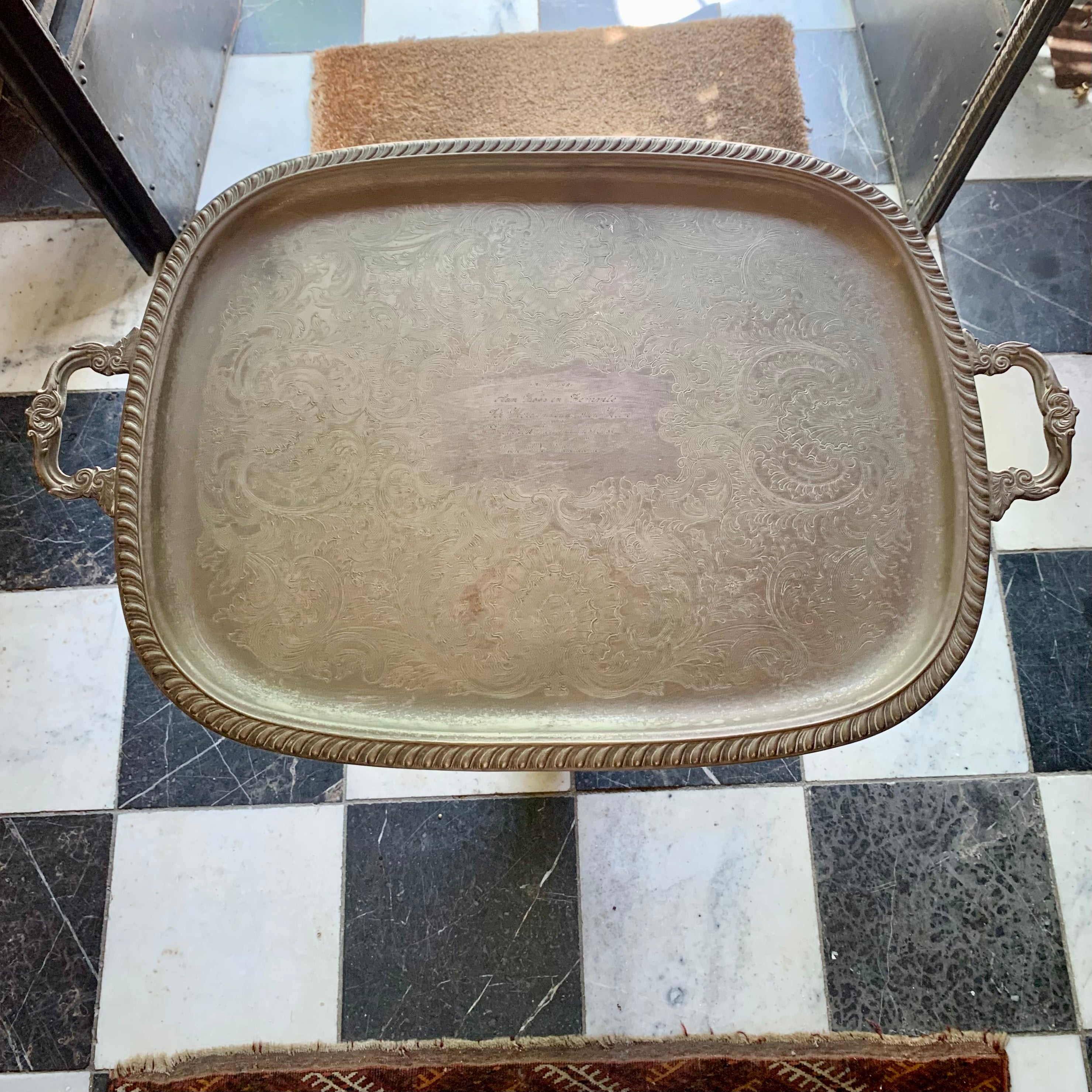 Antique Silver Plated Twin Handle Servers Tray