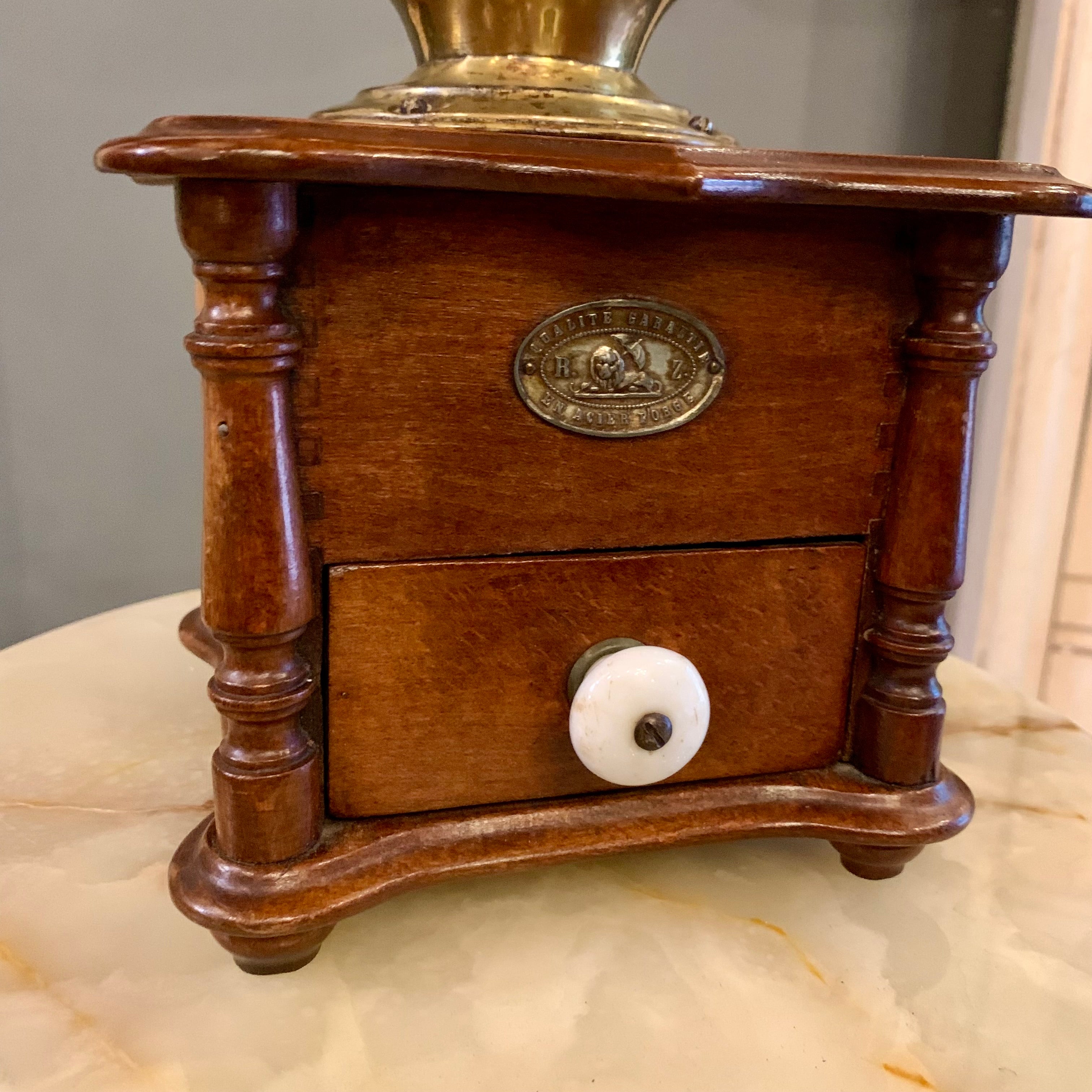 Antique Oak and Brass Coffee Grinders