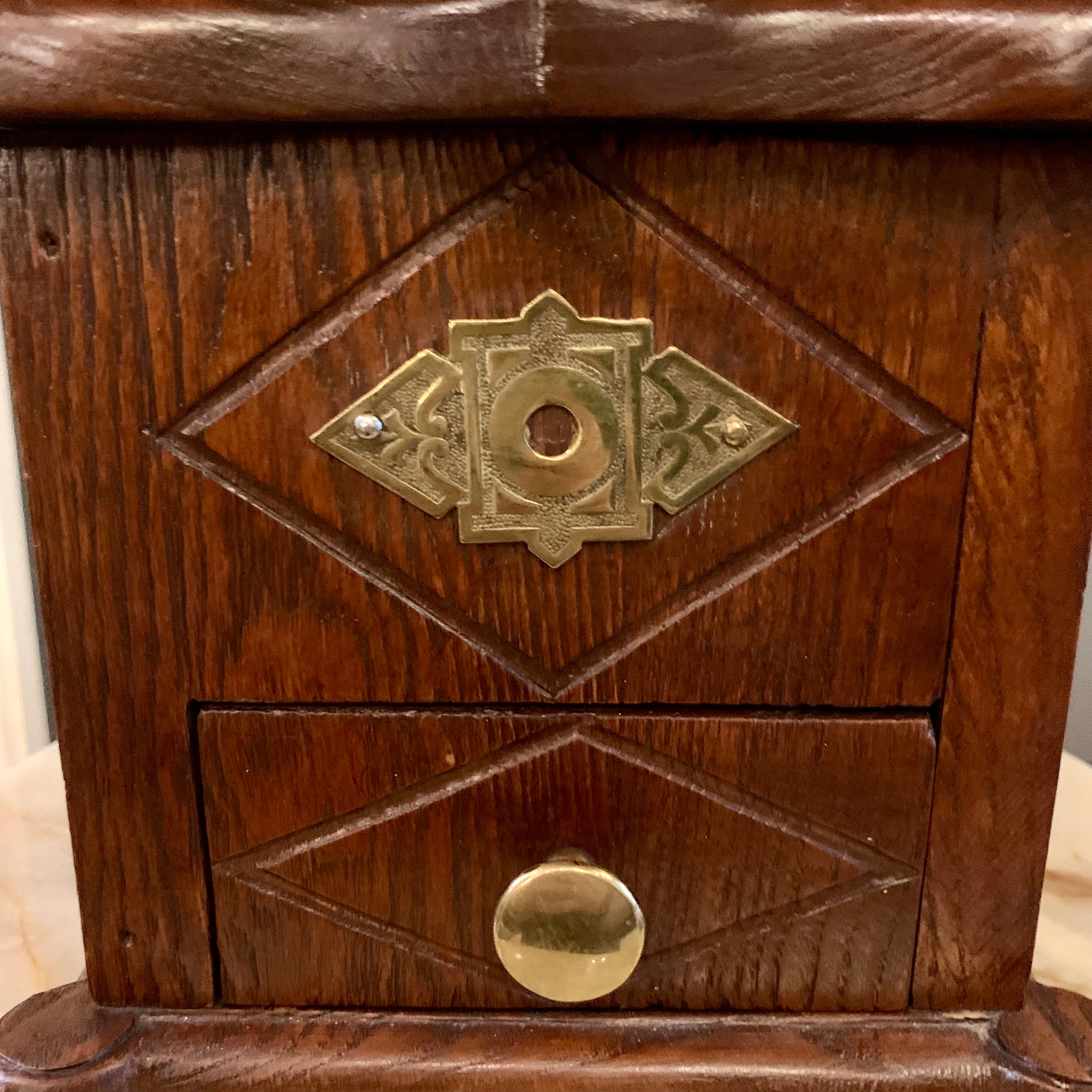 Antique Oak and Brass Coffee Grinders