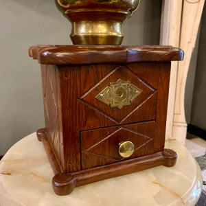 Antique Oak and Brass Coffee Grinders