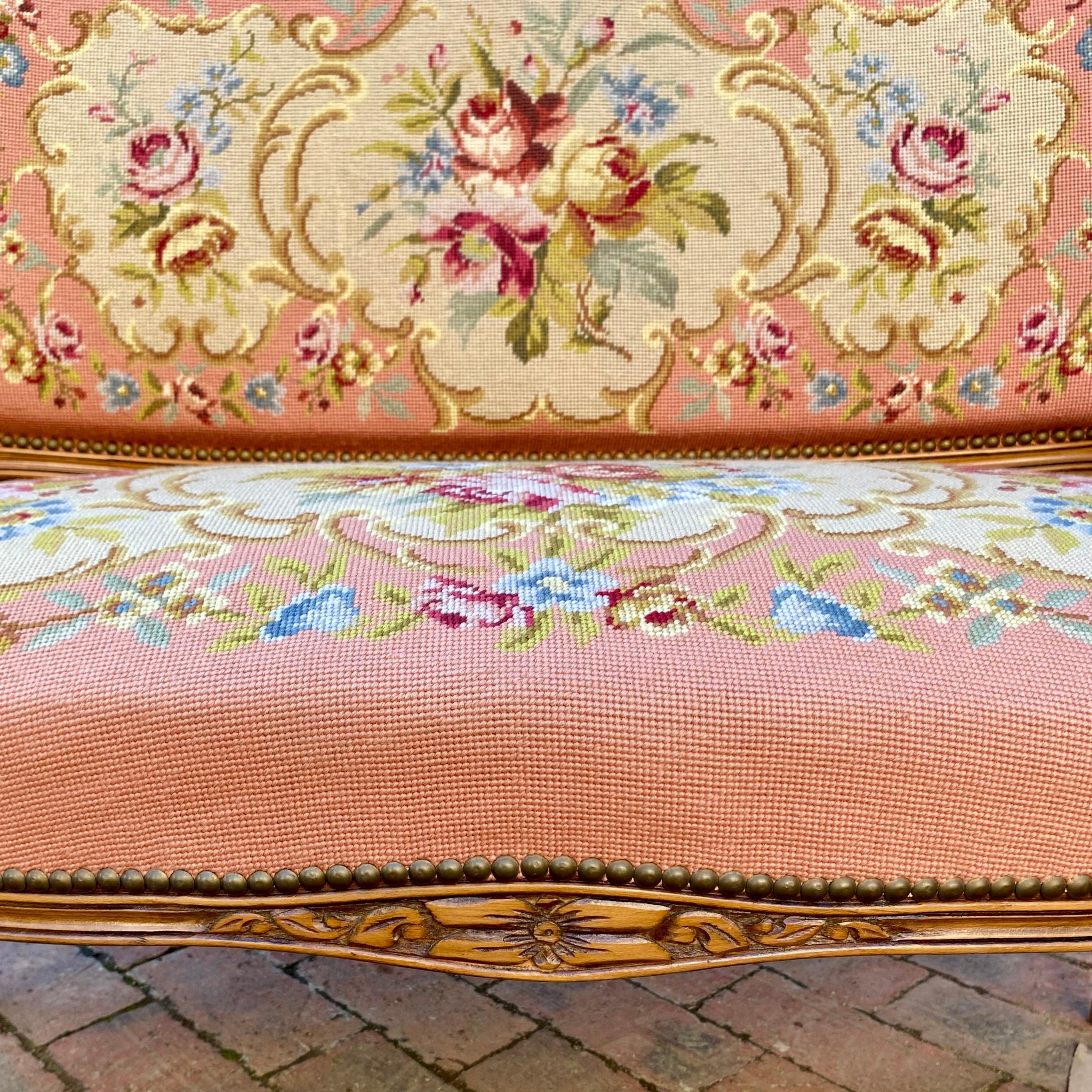 Antique French Needle Point Sofa