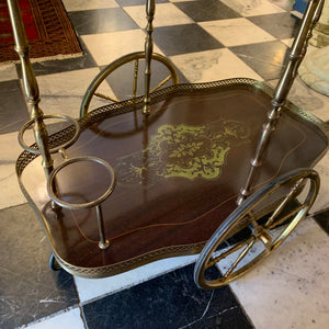 Vintage Inlaid Drinks Trolley with  Double Ended Handles - SOLD