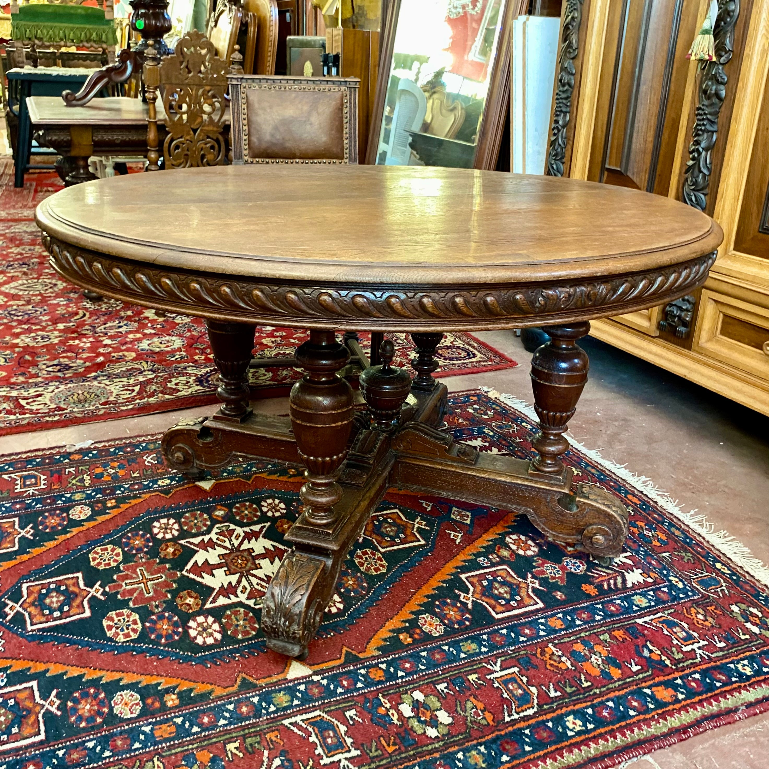 Antique Oak Victorian Dining Table