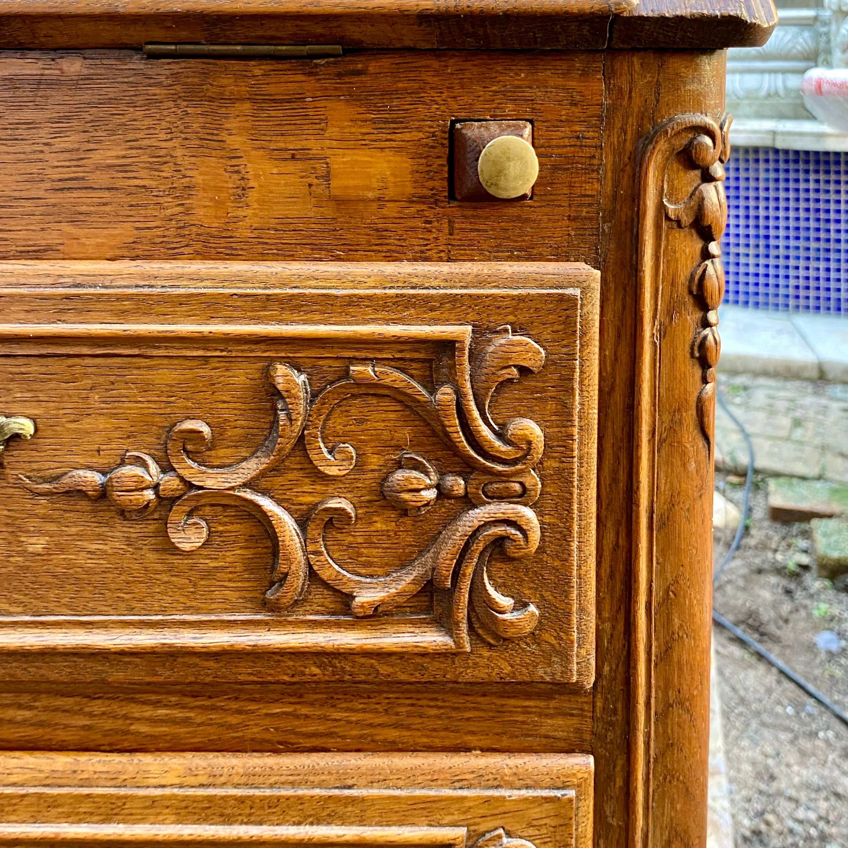 Antique French Oak Writing Bureau