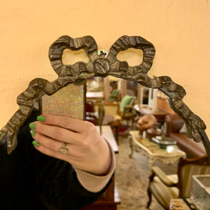 Small and Dainty Cast Brass Mirror