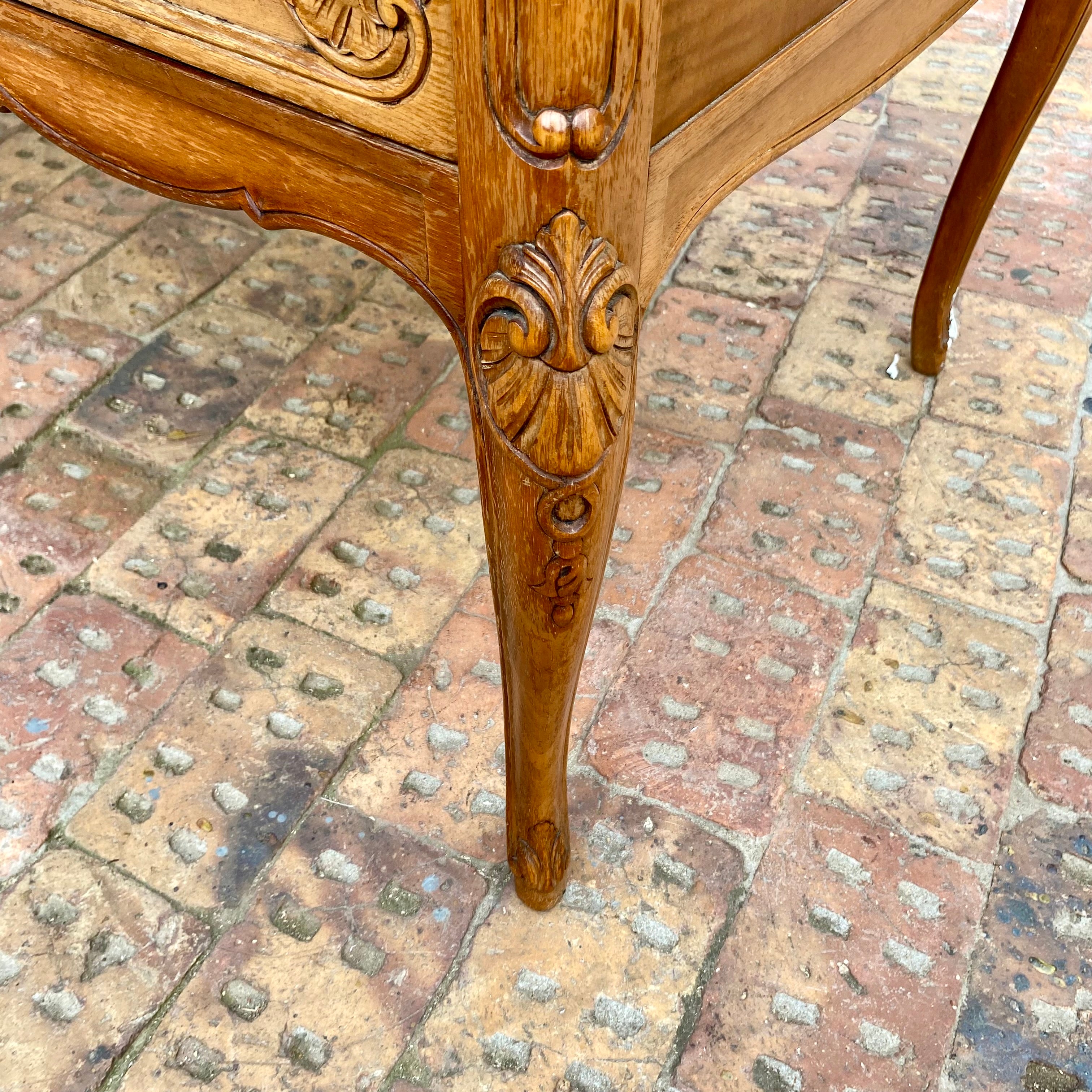 Antique Carved Oak French Desk - SOLD