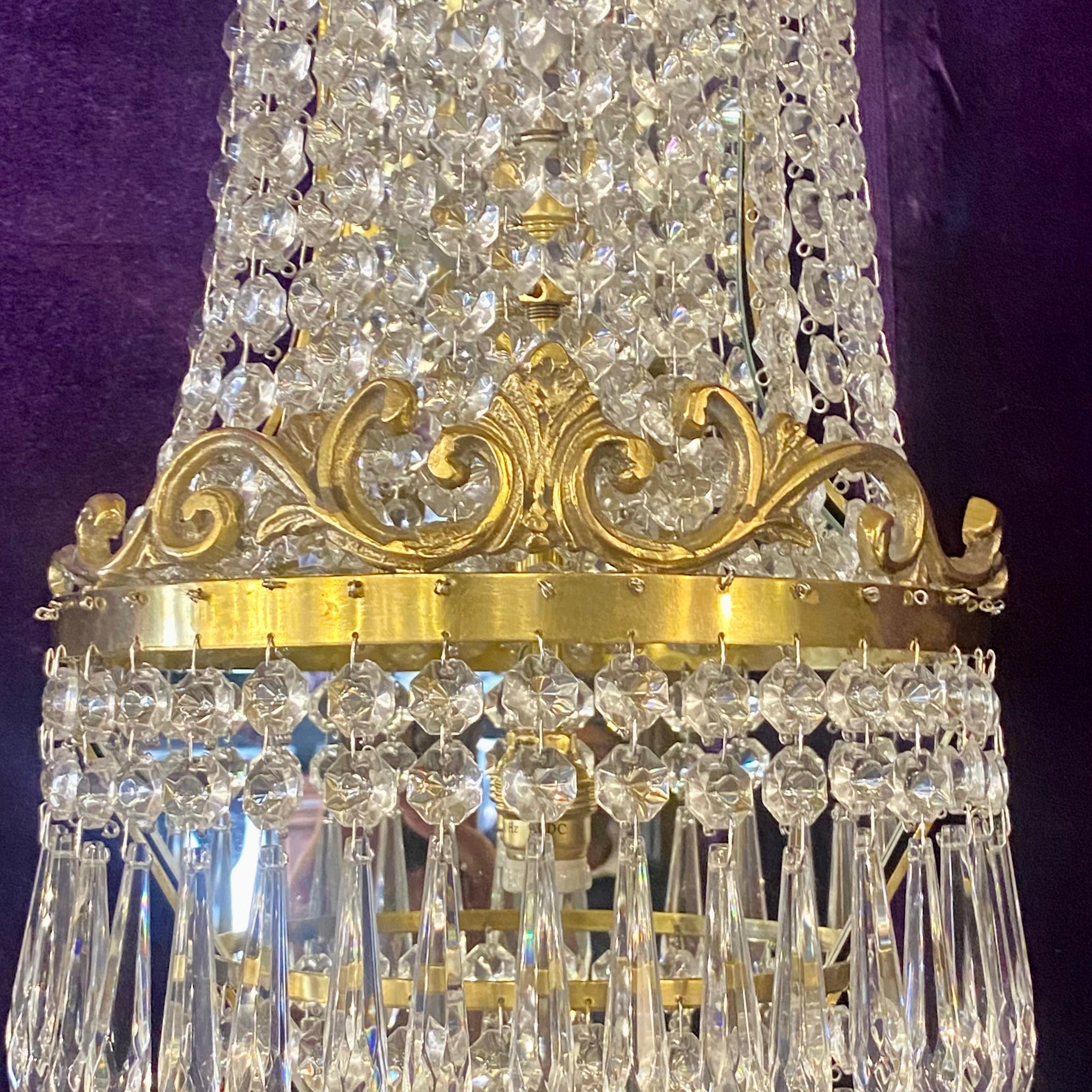 Delos Custom Made Brass & Crystal Neoclassical Sconces
