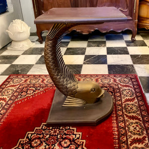 Carved Fish Side Table