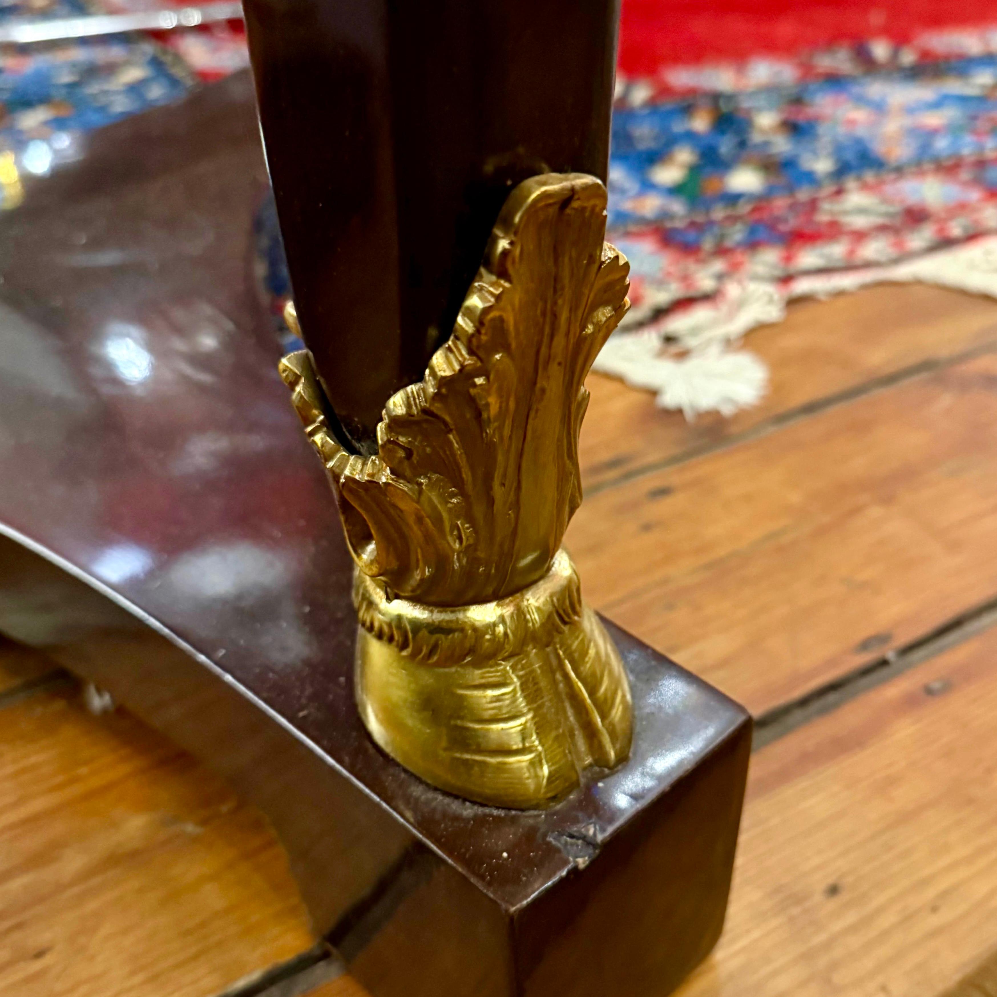 Empire Style Centre Table with Ram’s Head Mounts in Rosewood Veneer, Mid-20th Century