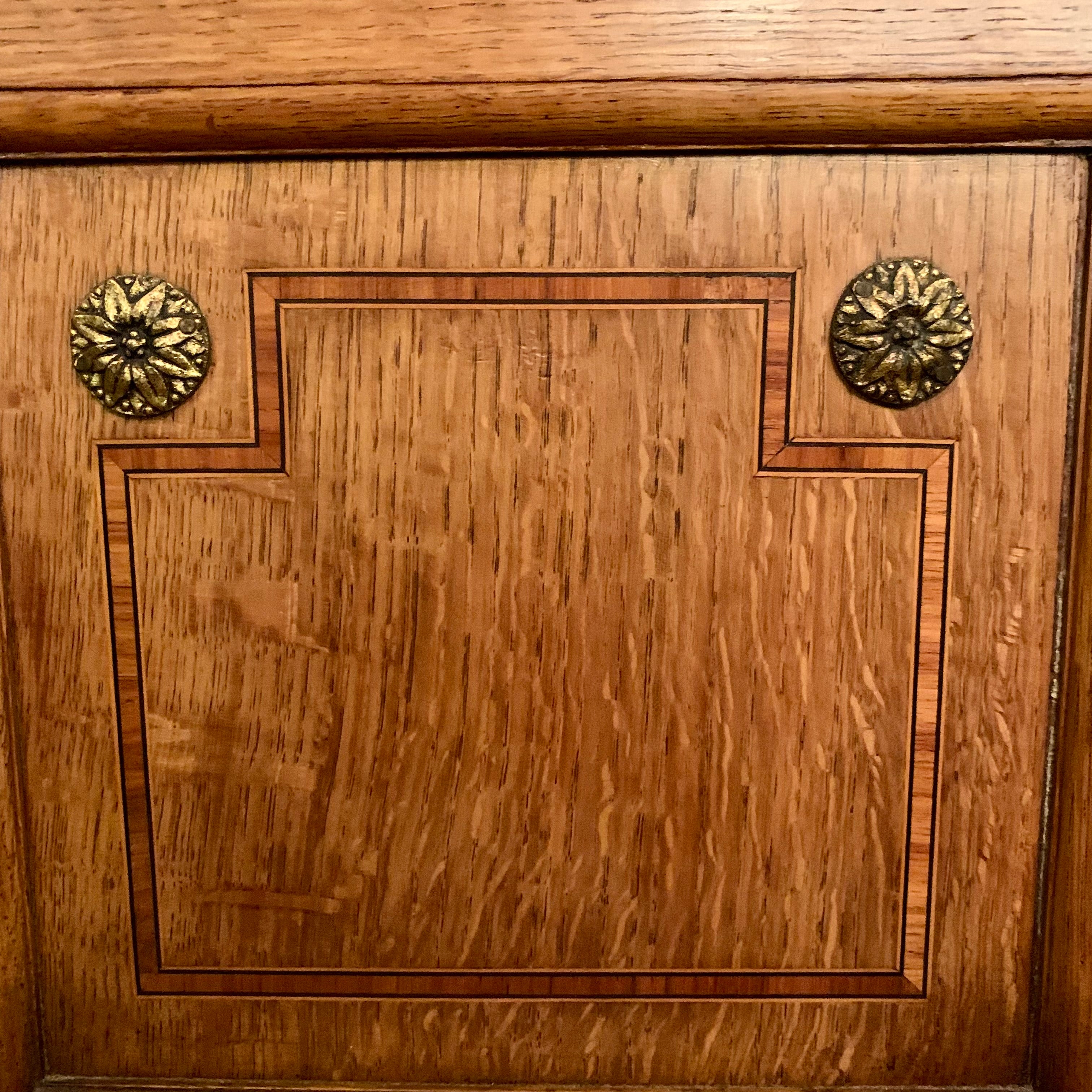 Antique Pair of Oak Pedestals with Striking Marble Top - SOLD