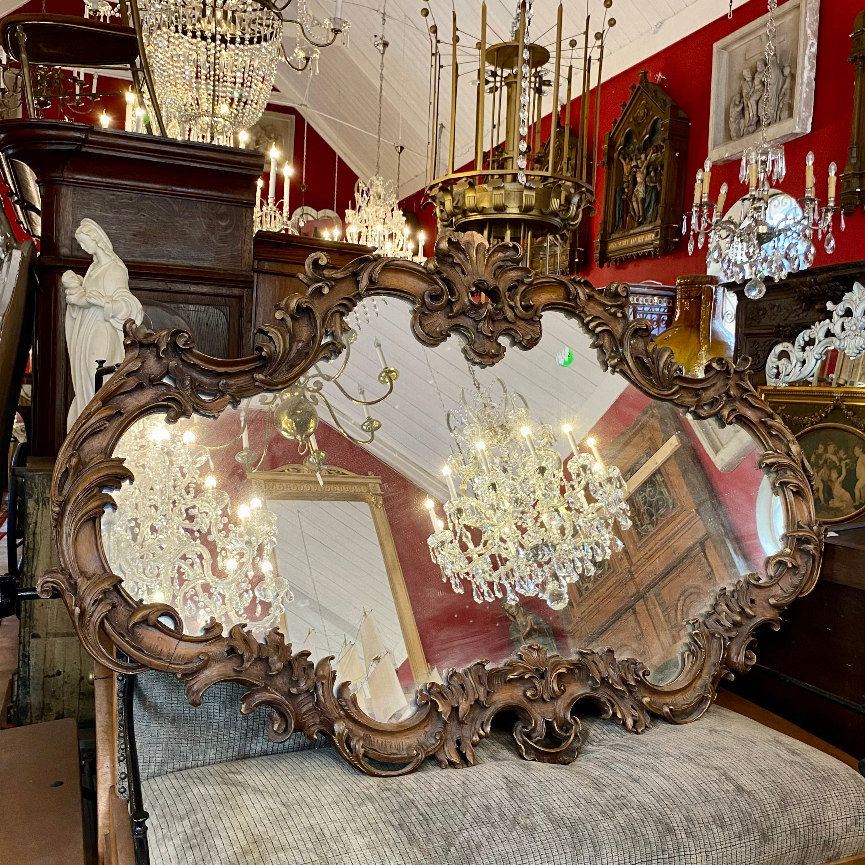 Stunning Carved Rosewood Mirror - SOLD