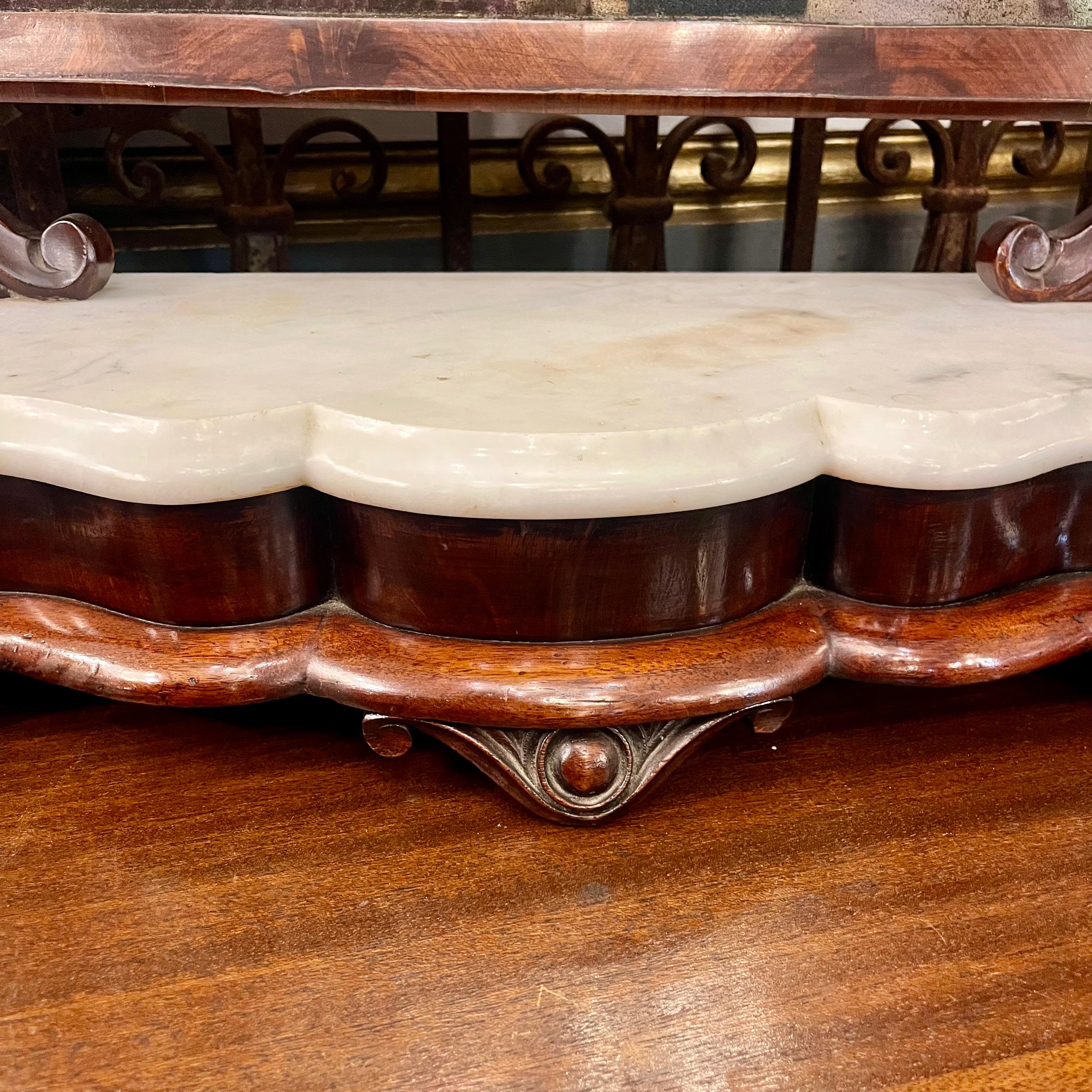 Antique Flame Mahogany Table Mirror