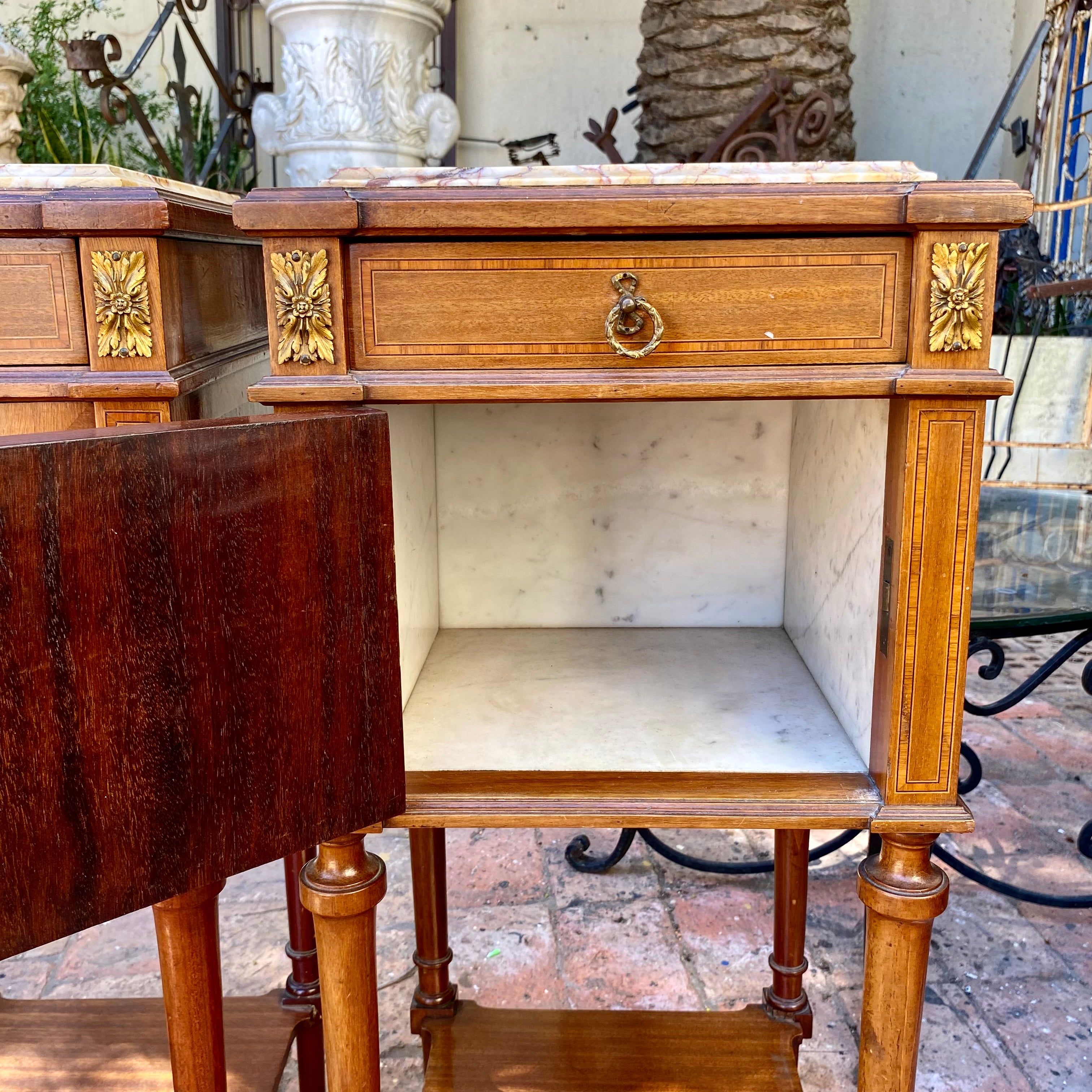 Pair of Art Deco Walnut Bedside Pedestals - SOLD