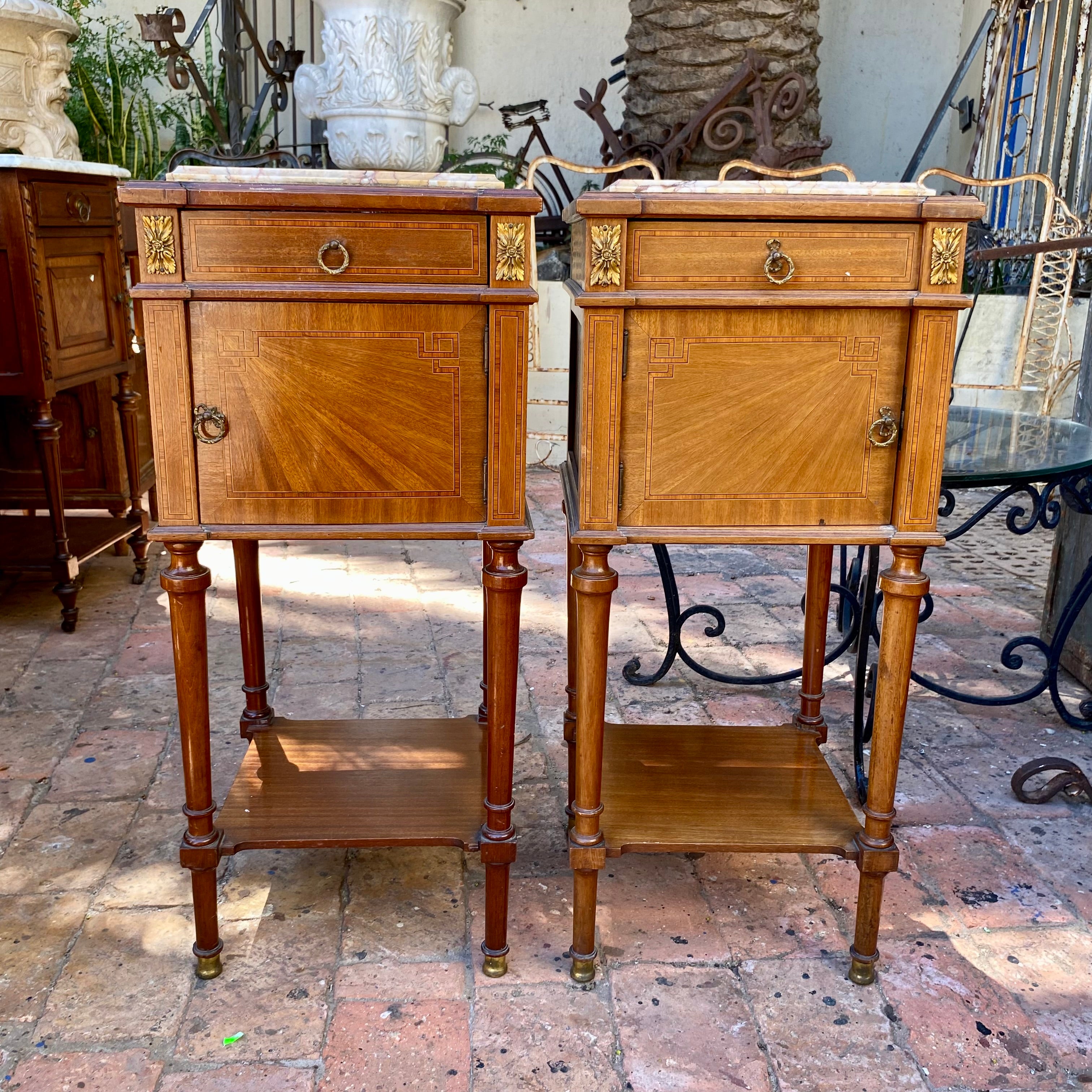 Pair of Art Deco Walnut Bedside Pedestals - SOLD