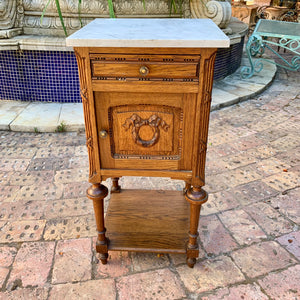 Adorable Single Antique Oak Bedside Pedestal - SOLD